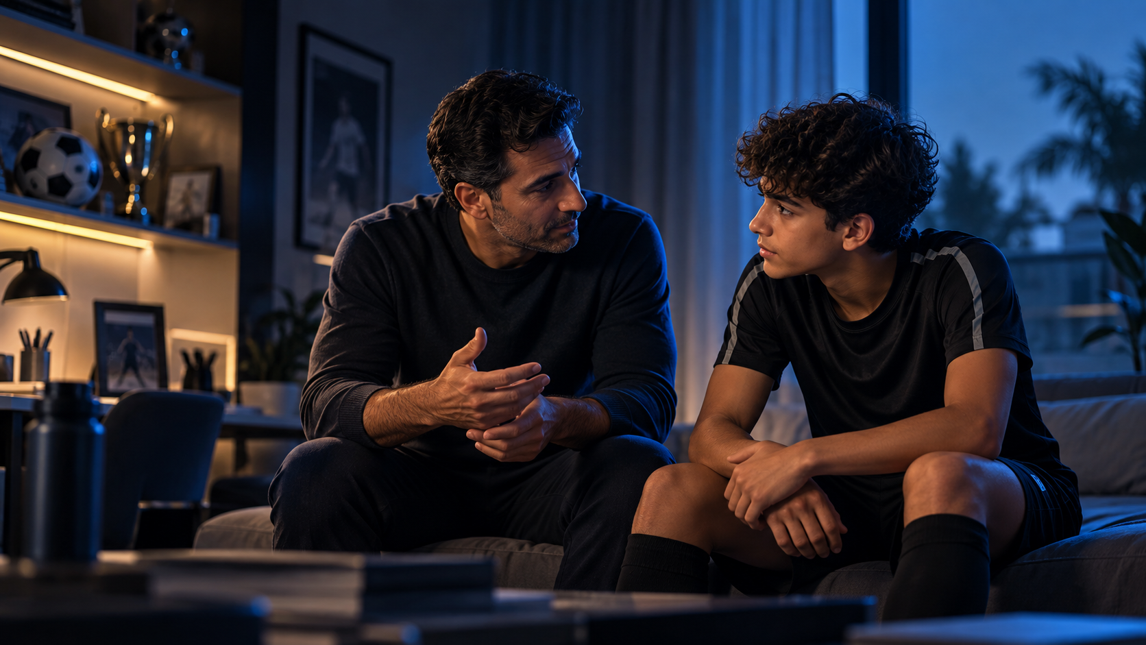 A father talking with his son