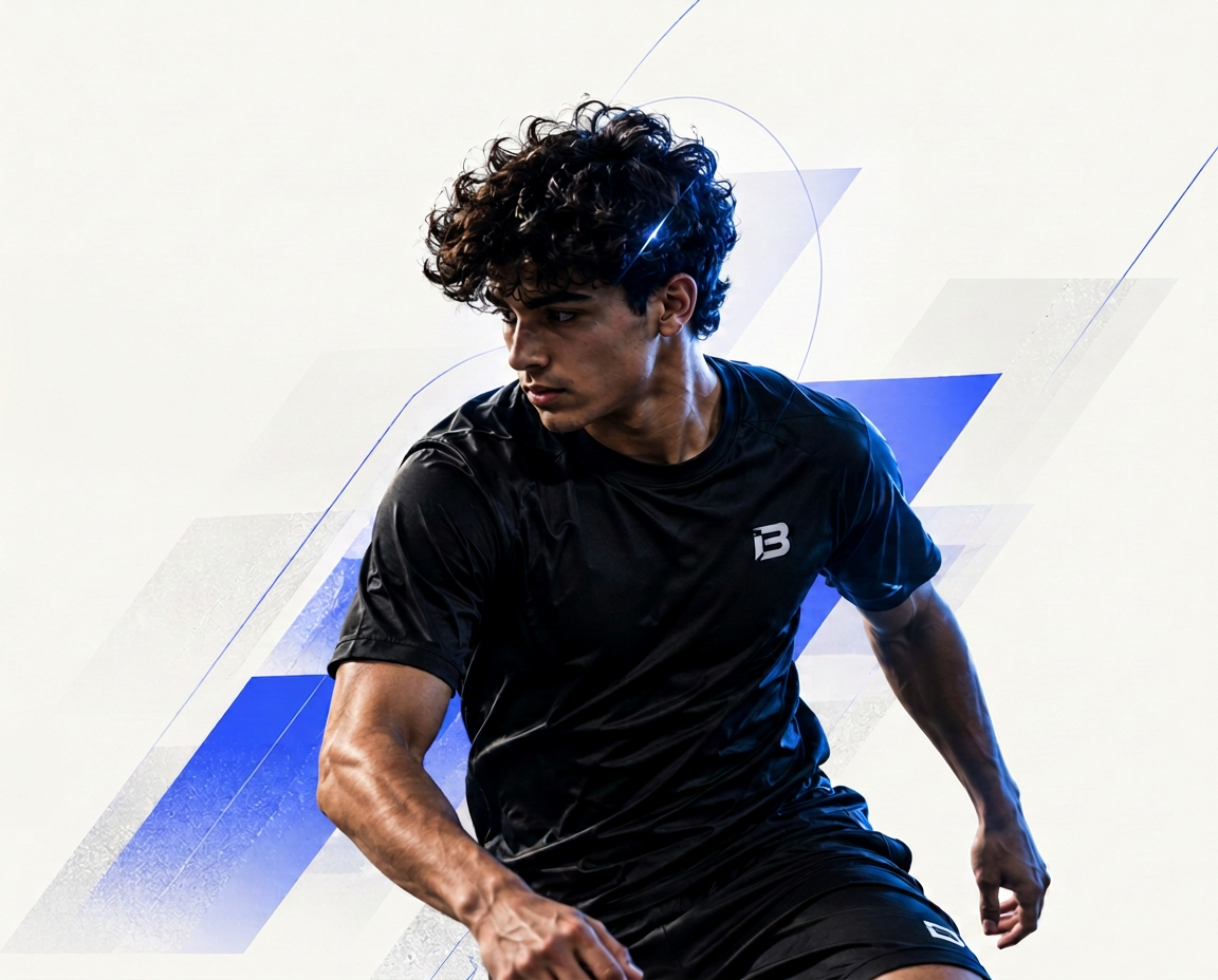 Young Arab athlete looking ahead, focused and ambitious